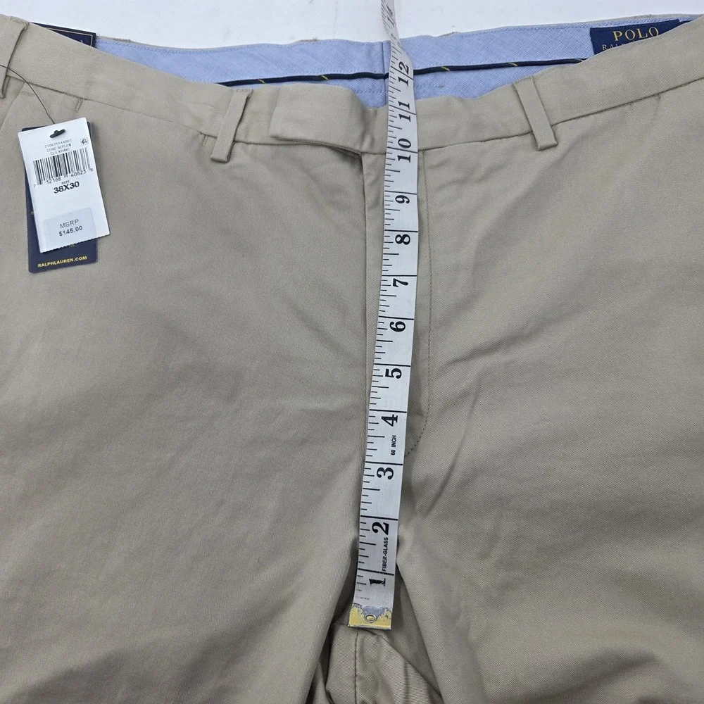 NEW Polo Ralph Lauren Greenwich Stretch Straight Chino Pant Mens 38x30 Beige NWT